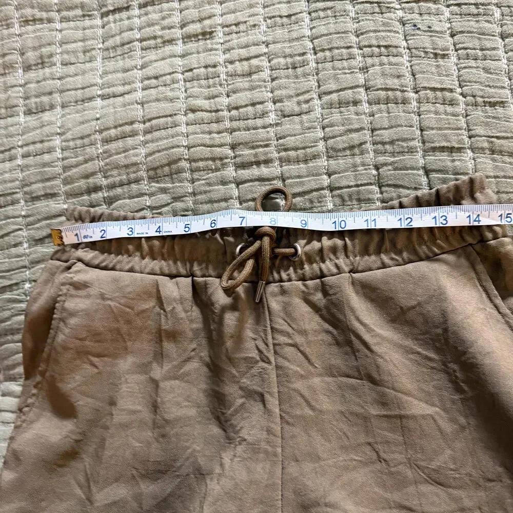 BOOHOOMAN Tan Men's SZ M‎ 100% Polyester Cargo Joggers y2k Streetwear Utility